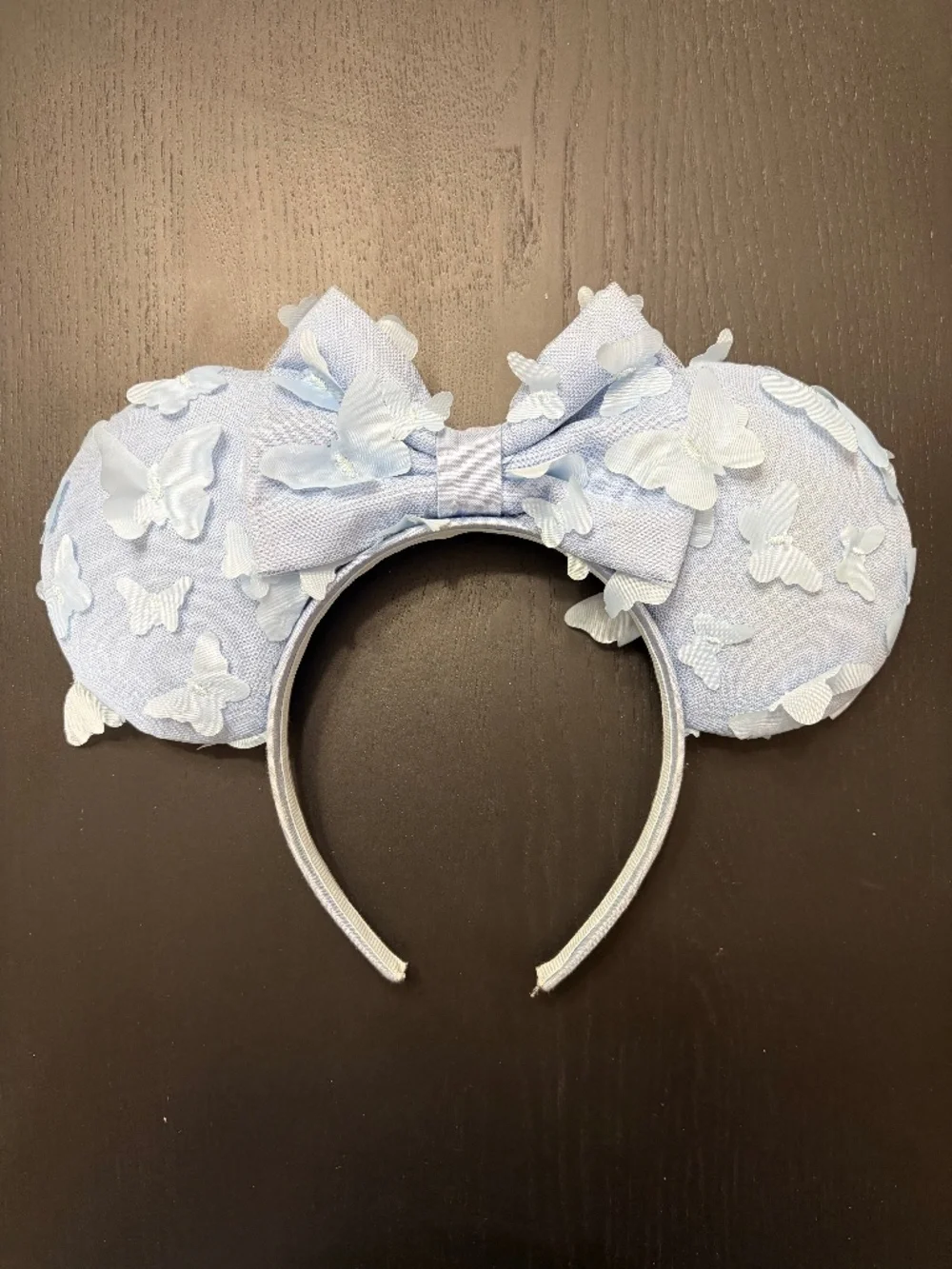 Light Blue Butterfly Ear Headband